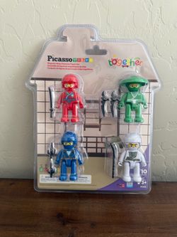 NEW!! PicassoTiles Ninja Action Characters for Magnetic Tiles Building Block Toy Sets Accessory Add On Kit for Magnet Tile Playsets