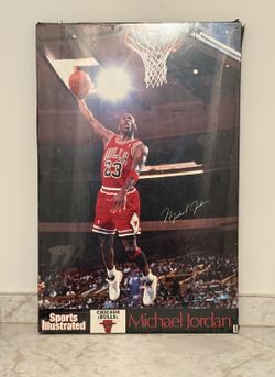 Vintage 1991 Michael Jordan Chicago Bulls Sports Illustrated Wooden Poster 22x34