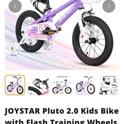 Kids bike with training wheels.