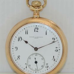 14K GOLD VACHERON & CONSTANTIN GENEVE Vintage Swiss Pocket Watch 16s Dubois Case