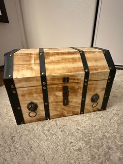 Decorative Wooden Treasure Chest Trunk