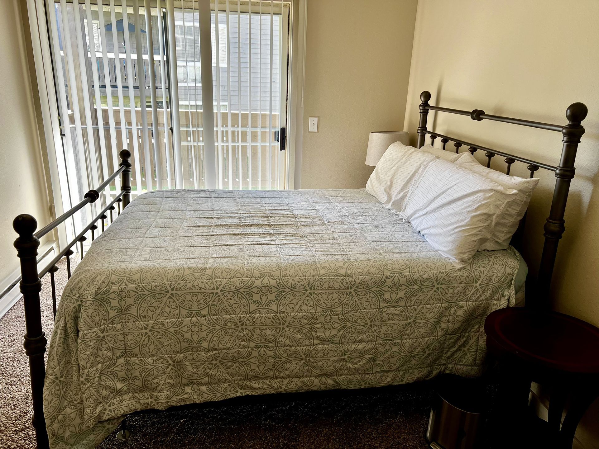 Metal Bed frame And Queen Size Mattress 
