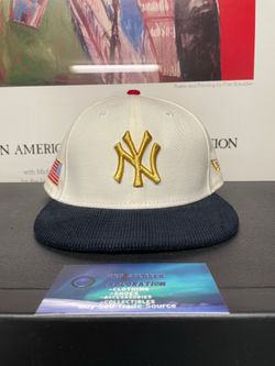 New York Yankees cream American flag fitted hat