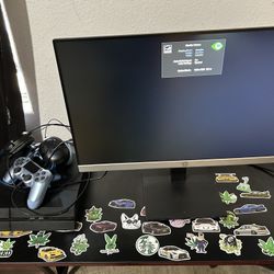 Bundle! Desk, 2 monitors, ps4 and gaming chair!