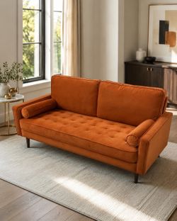 Burnt Orange Velvet Sofa – $169.99
