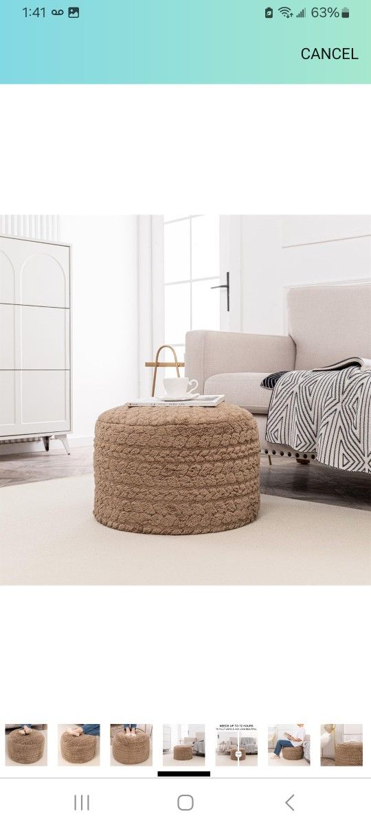 Round Pouf Ottoman $30