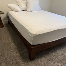 King size wood frame and mattress