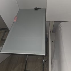 Pr chrome glass top tables