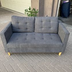 Loveseat Sofa - Grey/Blue $75