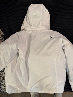 Spyder White Hooded Ski Jacket