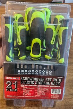 Screwdriver Set with Storage Rack Ultra Steel 21-Piece