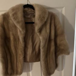 Vintage Silverman Furs Mink Shawl / Stole – Newport VA – Genuine Mink Fur