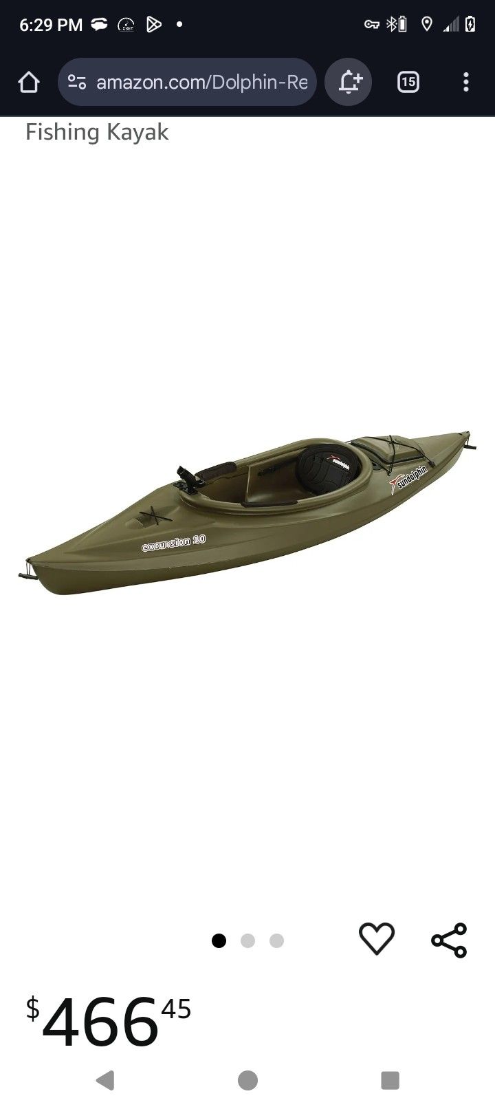10 ft Hunter Green fishing Kayak!!!