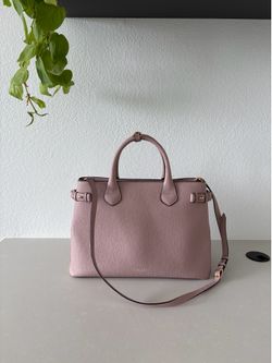Burberry HOUSE CHECK DERBY LEATHER MEDIUM BANNER TOTE