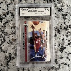 2003 Upper Deck Lebron James Phenomenal Beginning #6 (RC) - GMA 10 Gem Mint