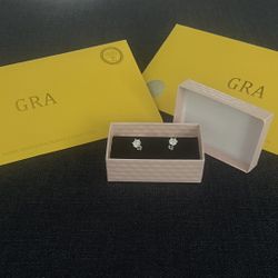 GRA Moissanite Stud Earrings 925 Silver
