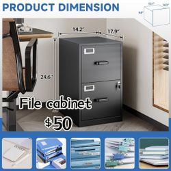😀 2 Drawer File Cabinet with Lock Vertical Filing Storage Cabinet Office Home Steel Vertical File Cabinets for Letter Size File Cabinet Locked