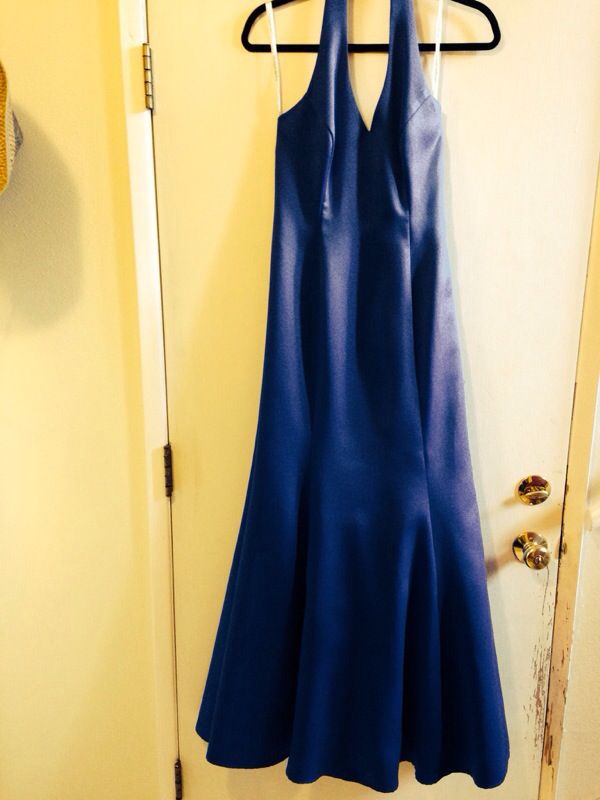 Royal blue halter corset dress