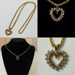 💎 Diamond Heart Pendant & Chain — 14K Gold