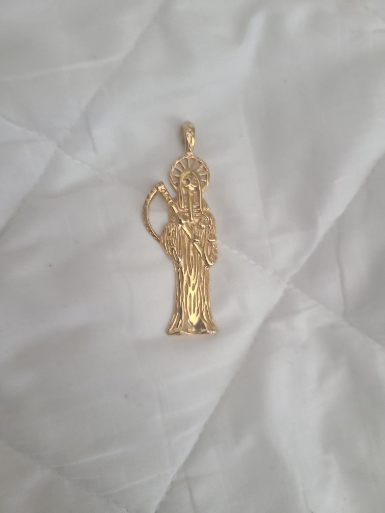 Santa Muerte Gold Plated Emblem