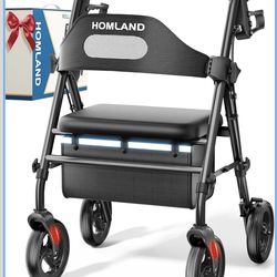 HOMLAND Foldable Rollator Walkers with Seat