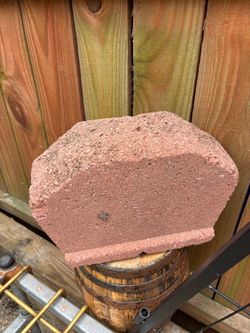 Red and white Concrete Stepping Stone