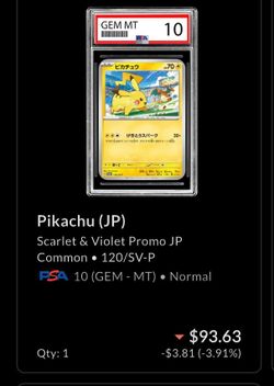 Pikachu PSA 10