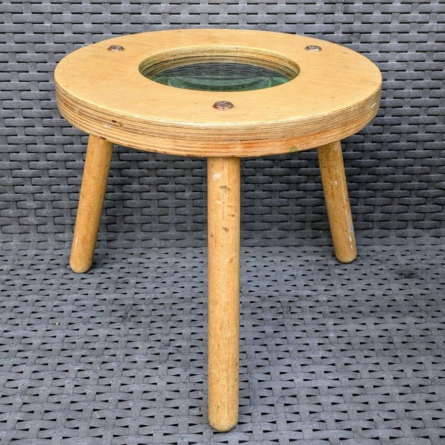 Giant wooden magnifying glass tripod stool children's discovery kids curiosity magnifier play tool