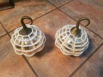 2 mercury glass pumpkins with pearl