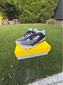 jordan 3 black cement baseball cleats worn few times mens 9