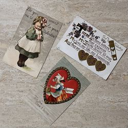 LOT of 3 ANTIQUE Early 1900s VALENTINE Postcards