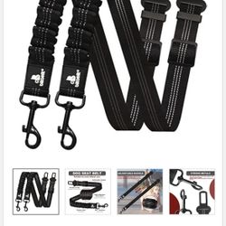 BIKAEIK Dog Safety Belt, Retractable Harness Color: RED