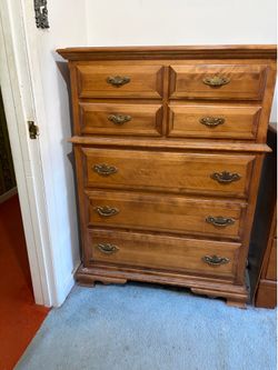 two vintage maple chest of drawer and dresser