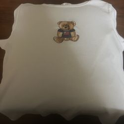 Women’s Riley & James Teddy Bear Crop Top Size Large
