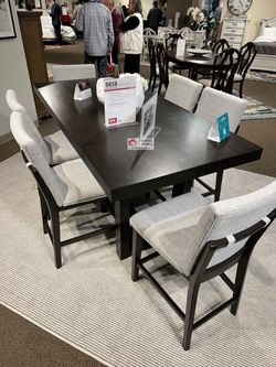 DINING ROOM TABLE SET 7 PIECES, ACACIA WOOD [NEW]