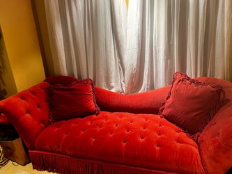 Traditional Recamier Lounge Chair or  Couch  In Berry Color