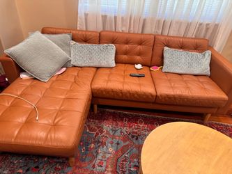 IKEA morabo leather left side chaise