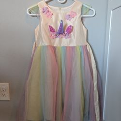 Kids Unicorn Princess Dress Halloween Costume 