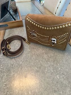Karl Lagerfeld Paris K/Ikonik Studded Rhinestone Crossbody Bag