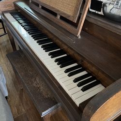 Vintage Piano With Storage Bench
