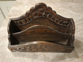 Beautiful Elegant dark wood Paper/ Letter Holder