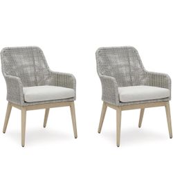 PRICE DROP: Signature Design by Ashley Seton Creek Outdoor Dining Arm Chair, Set of 2