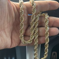 8mm wide 97 grams rope necklace  14k gold 5x plated ✅✅✅