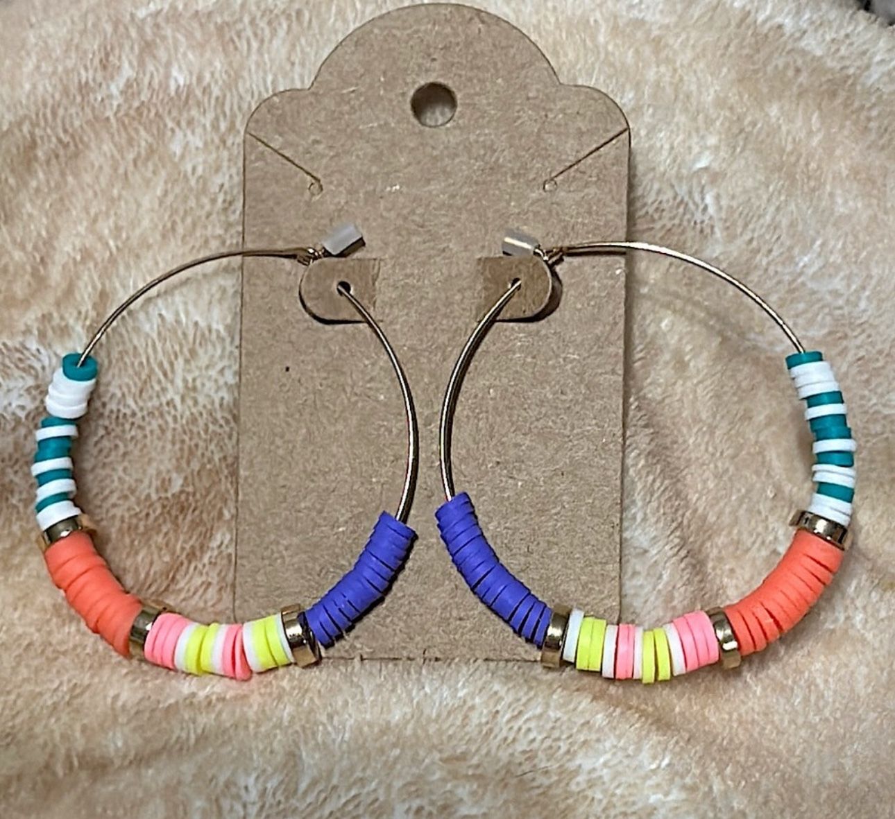 Boho Beaded Gold Hoop Earrings