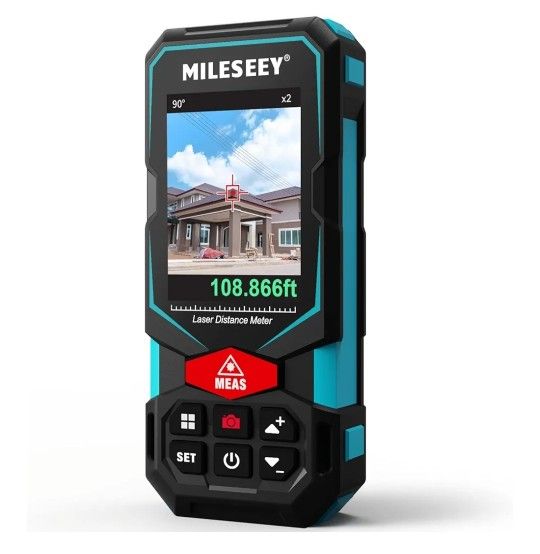 330Ft Laser Distance Meter, Rechargeable Multifunctional Laser Measurement Tool with Pointfinder Camera,P2P Technology, Perfect for Outdoor Long-Range