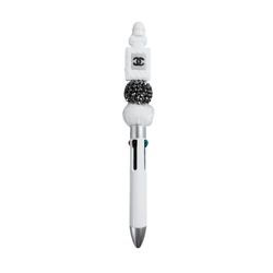 Fashion Custom Beaded Ballpoint Retractable 4 In 1 Pen White Topper