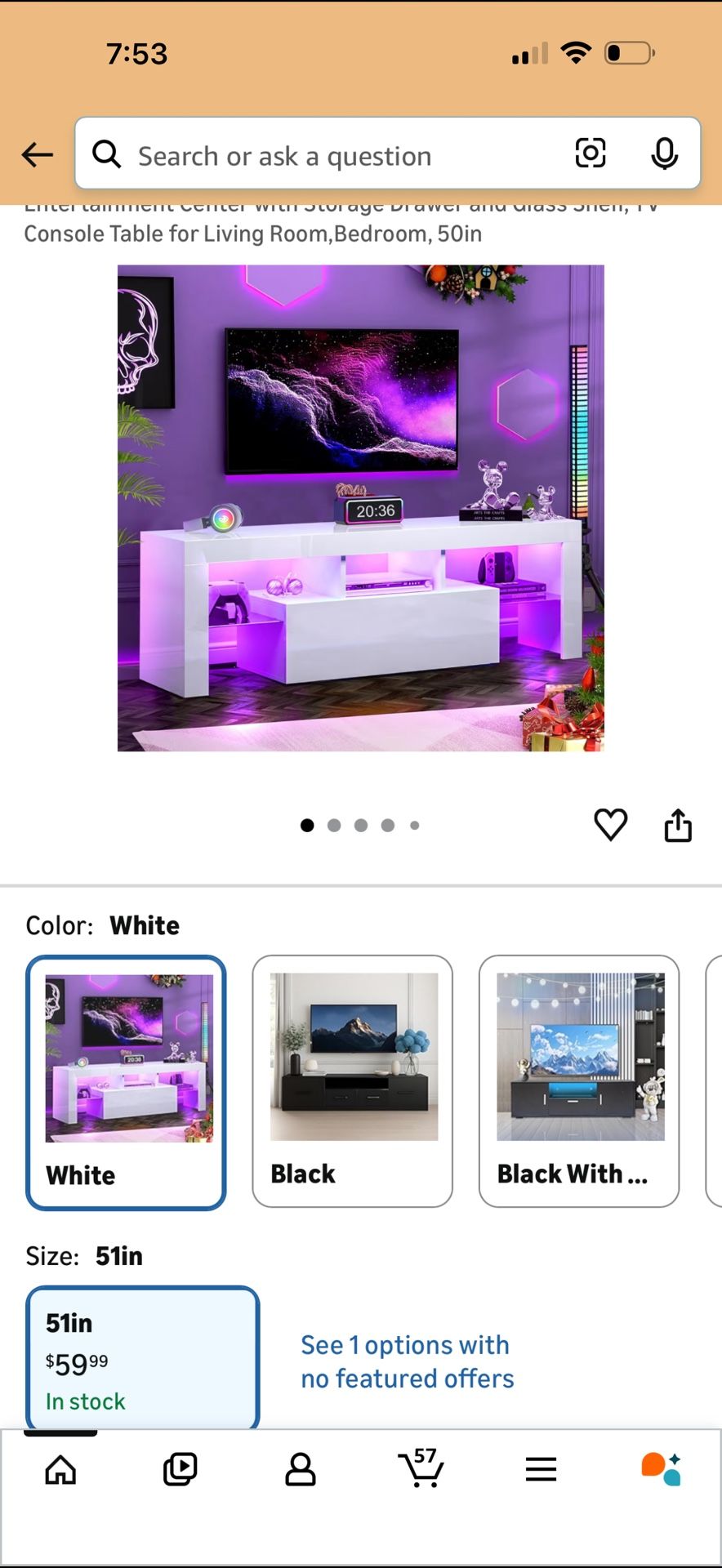 White Tv Table