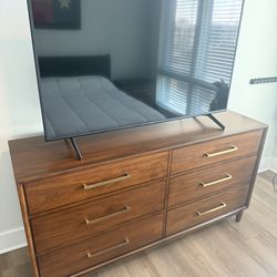Dresser and 2 night stands  - brown wood