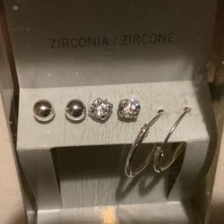 Sterling Silver Earrings (3 Pairs )