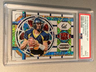 Aaron Rodgers 2019 Panini Prizm Draft Picks White Sparkle /15 PSA 9 POP 1 football card